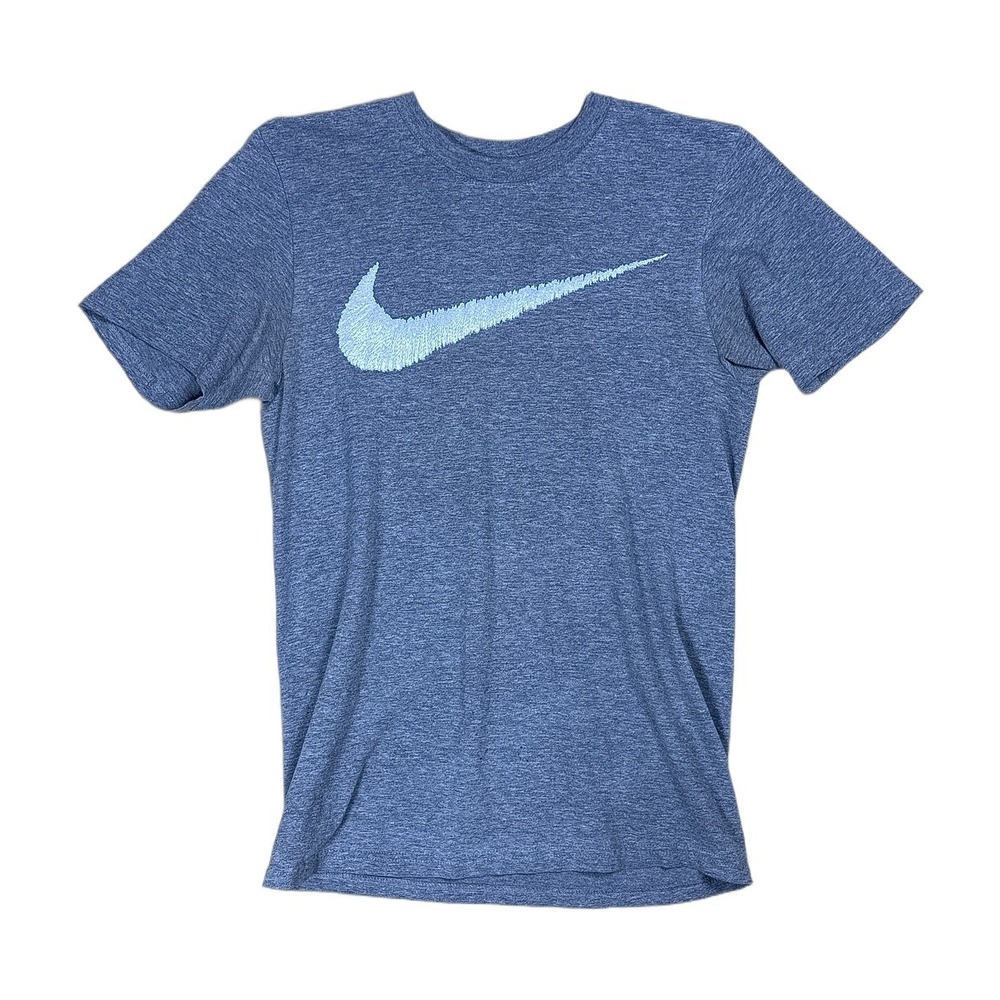 Nike Graphic T-Shirt Mens Small Blue Excellent Swoosh Regular Fit Tee 0888